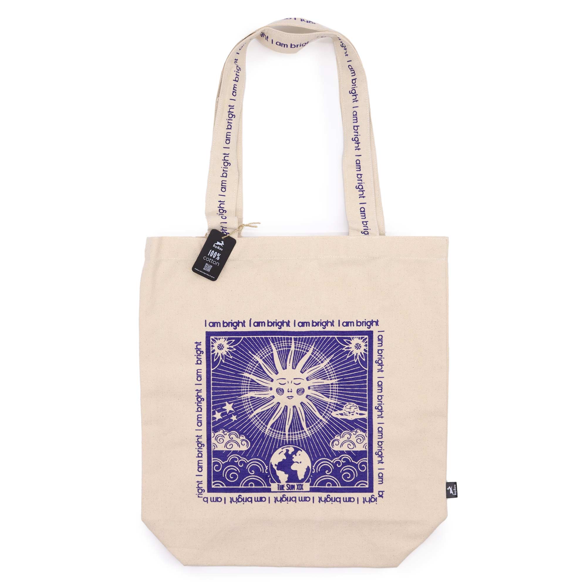 Hop Hare Tote Bag - I am Bright - 10oz Cotton canvas (HHTB-04)