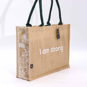 Hop Hare Jute Big Bag - I am Strong  (HHJB-01)