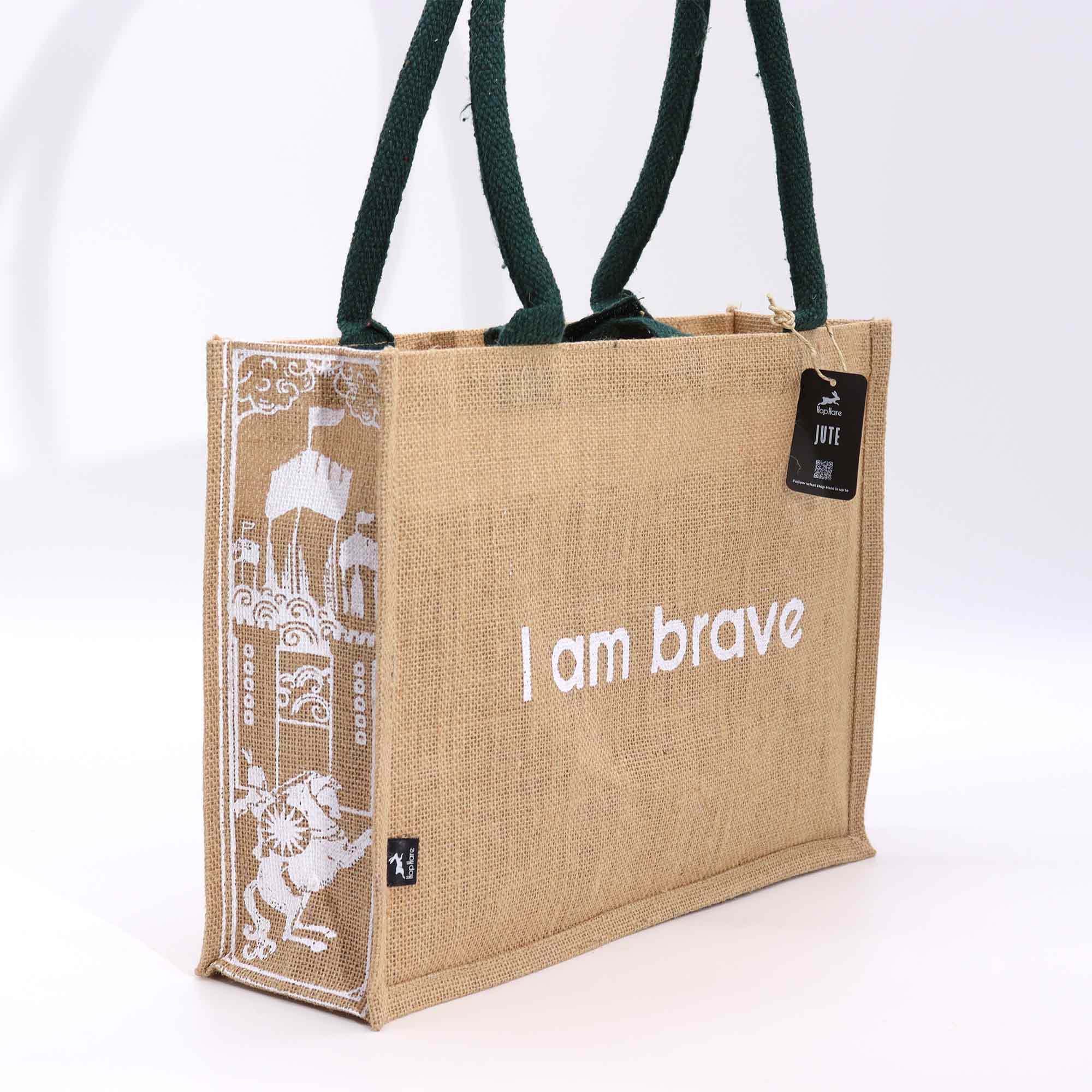 Hop Hare Jute Big Bag - I am Brave (HHJB-02)