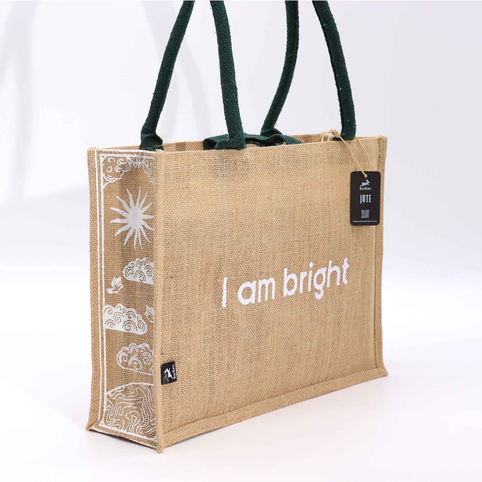 Hop Hare Jute Big Bag - I am Bright  (HHJB-04)