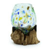 Molten Coloured Glass on Wood - Medium Bowl  (MGW-40)