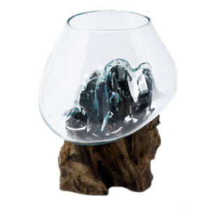 Molten Glass on Wood - Large Bowl  (MGW-03)