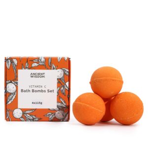 Zesty Vitamin C Bath Bombs Set – Aromatherapy Quartet  (Vitc-02)