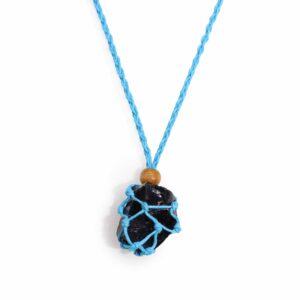 Crystal Gemstone Necklace Cord 45cm/18inch - Blue  (CGNC-09)