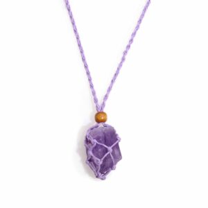 Crystal Gemstone Necklace Cord 45cm/18inch - Purple (CGNC-11)