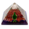 Lrg Organite Pyramid 70mm - Peacock（earth base)  (ORGN-13)