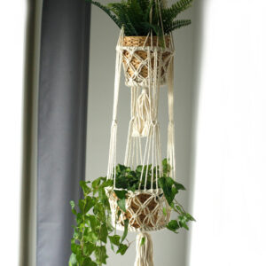 Macrame Pot Holder - Double Holder  (MacP-02)