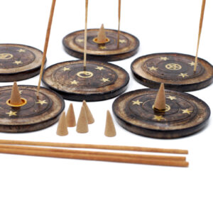 Mango Wood Disc 10cm (Cone & Incense)  (ISH-19M)