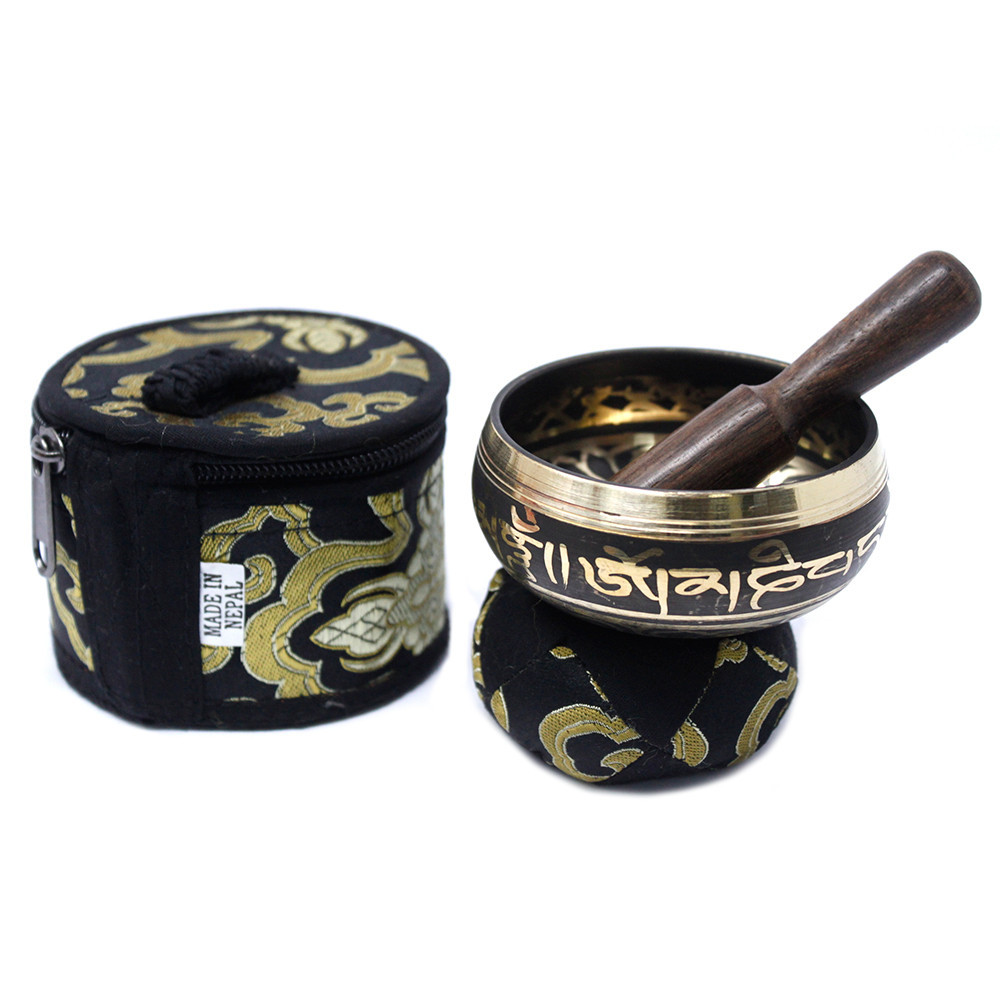 Mini Singing Bowl Gift Set - Black  (TIBS-13)