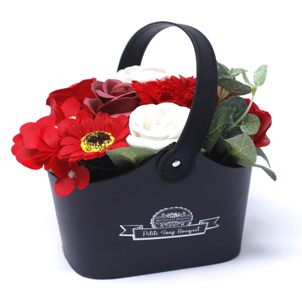 Bouquet Petite Basket - Rich Reds (PSFB-05)