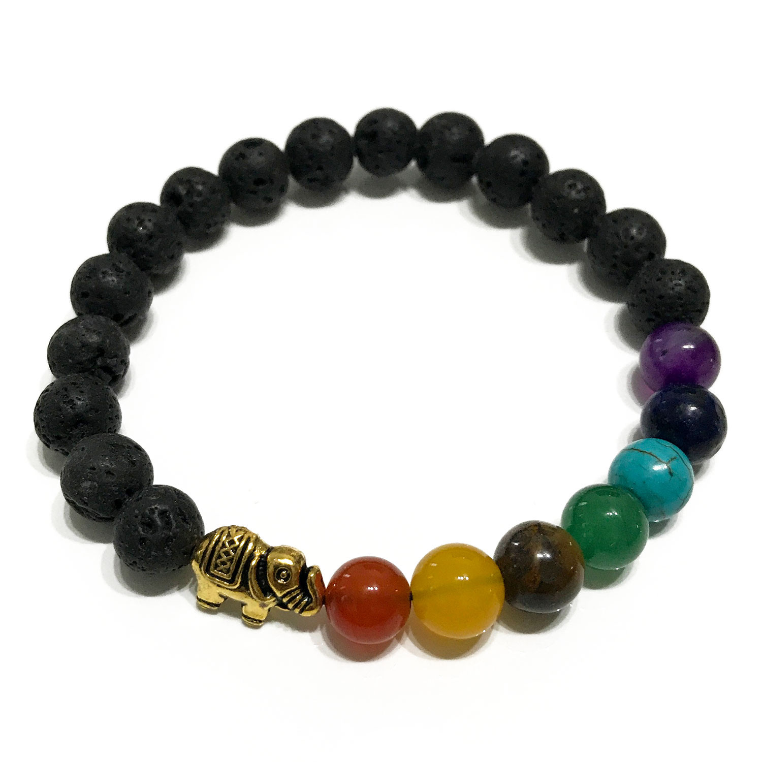 Lava Stone Bracelet - Elephant Chakra  (LavaSB-01)
