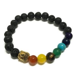 Lava Stone Bracelet - Buddha Chakra  (LavaSB-02)