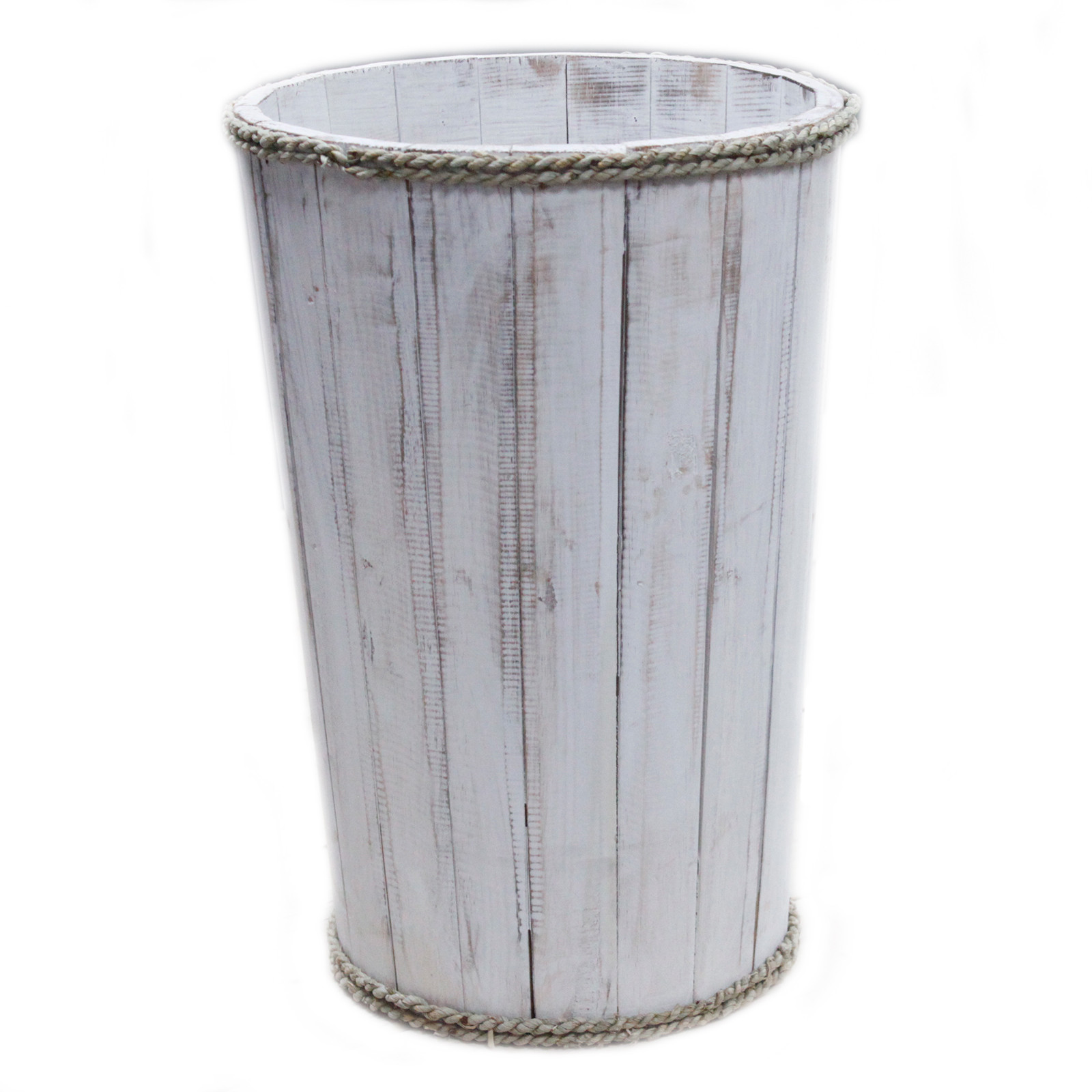 Lrg Nautical Display Tub - Whitewash 45x32cm  (RDS-146)
