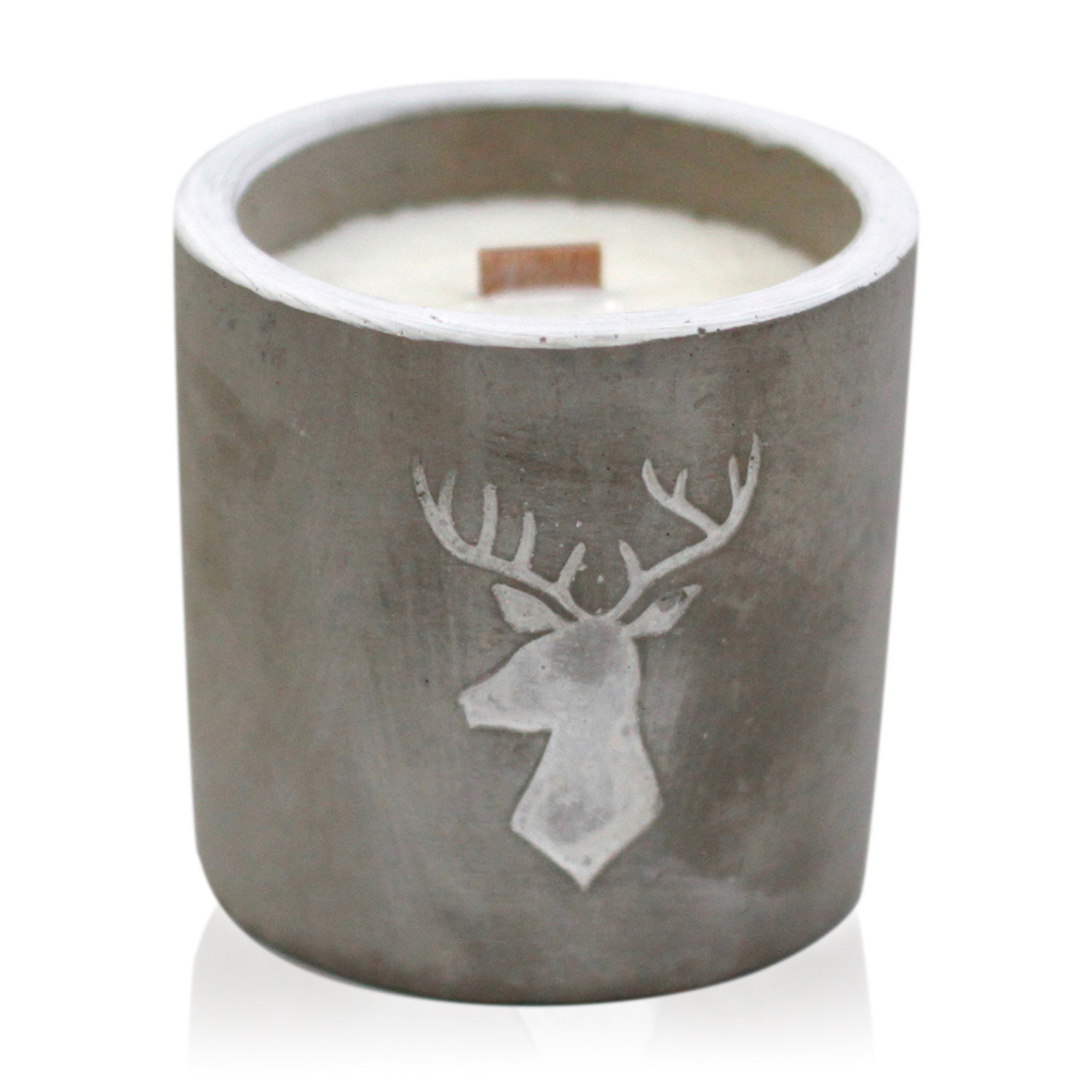Med Concrete Soy Candle - Stag Head - Whiskey & Woodsmoke (CWC-07)