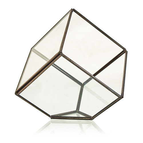 Glass Terrarium - Cube on Corner  (GTer-06)