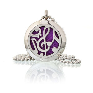 Aromatherapy Jewellery Necklace - Music Notes 25mm (AromaJ-03)