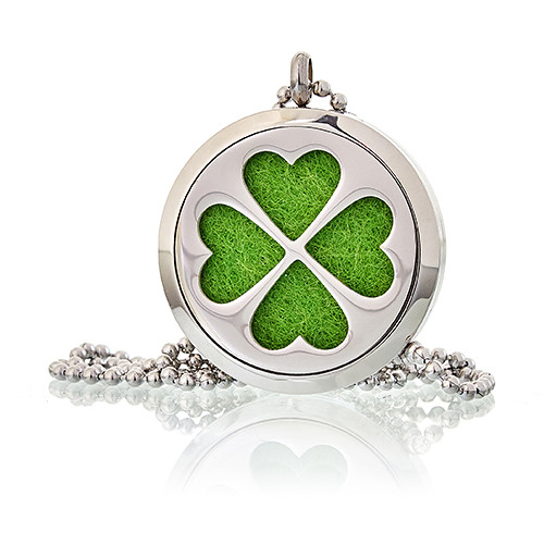Aromatherapy Jewellery Necklace - Four Leaf Clover 30mm (AromaJ-14)