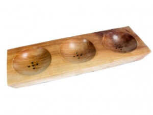Three Bay Mahogany Soap Dish  (MSD-06)