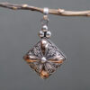 Silver & Gold Pendant - Square Drop  (SGJ-09)