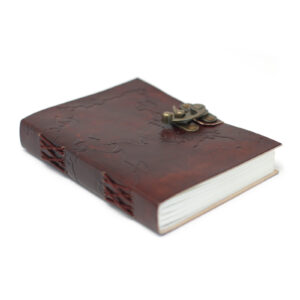 Leather World Map & Stitching Notebook (18x13 cm)  (LBN-05)