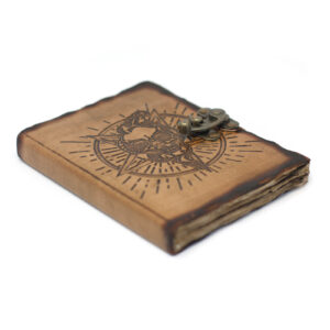 Leather Pentagon & Skull with Burns Detail Notebook (18x13 cm)  (LBN-06)