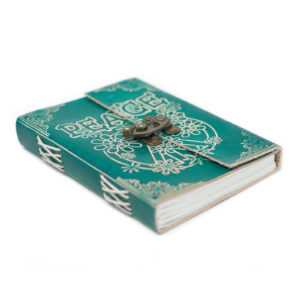 Leather Green Peace with Lock Notebook (18x13 cm) (LBN-09)
