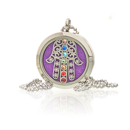 Aromatherapy Jewellery Necklace - Hamsa Chakra - 30mm  (AromaJ-18)
