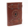 Leather Black Onyx with Belts Notebook 15x10 cm  (LBN-18)