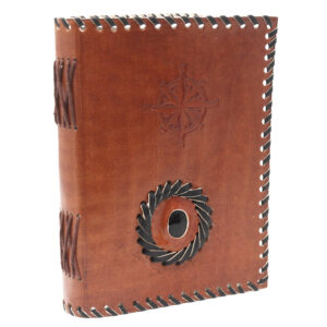 Leather Black onyx & Compas Notebook 17x12 cm  (LBN-19)