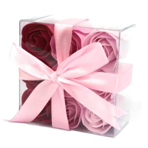 Set of 9 Soap Flowers - Pink  Roses  (LSF-08)