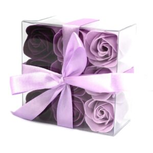 Set of 9 Soap Flower - Lavender Roses  (LSF-09)