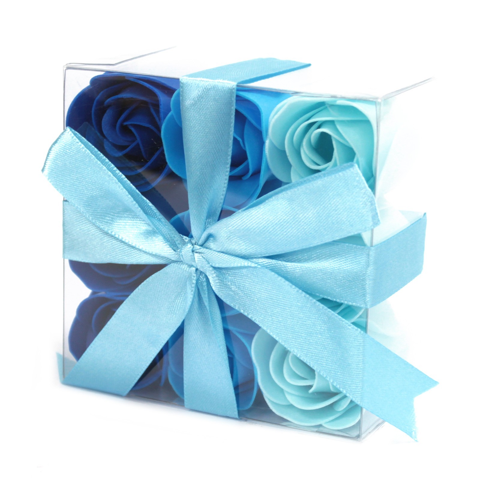 Set of 9 Soap Flowers - Blue Wedding Roses (LSF-11)