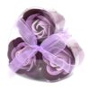 Set of 3 Soap Flower Heart Box - Lavender Roses  (LSF-17)