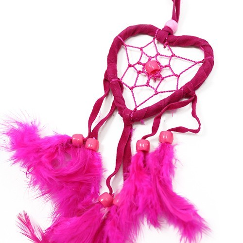 Bali Dreamcatcher - Small Heart - Turq/Pink/Purp  (BDC-02)