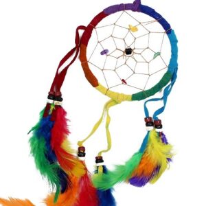 Bali Dreamcatcher - Medium Round - Rainbow  (BDC-09)