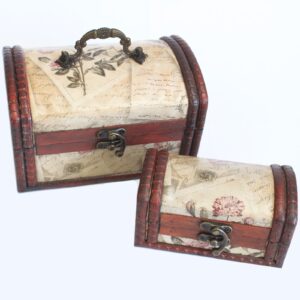 Sets of 2 Colonial Boxes - Rose Design  (ColB-18)