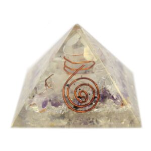 Med Orgonite Pyramid 55mm Gemchips and Copper (ORGN-02)