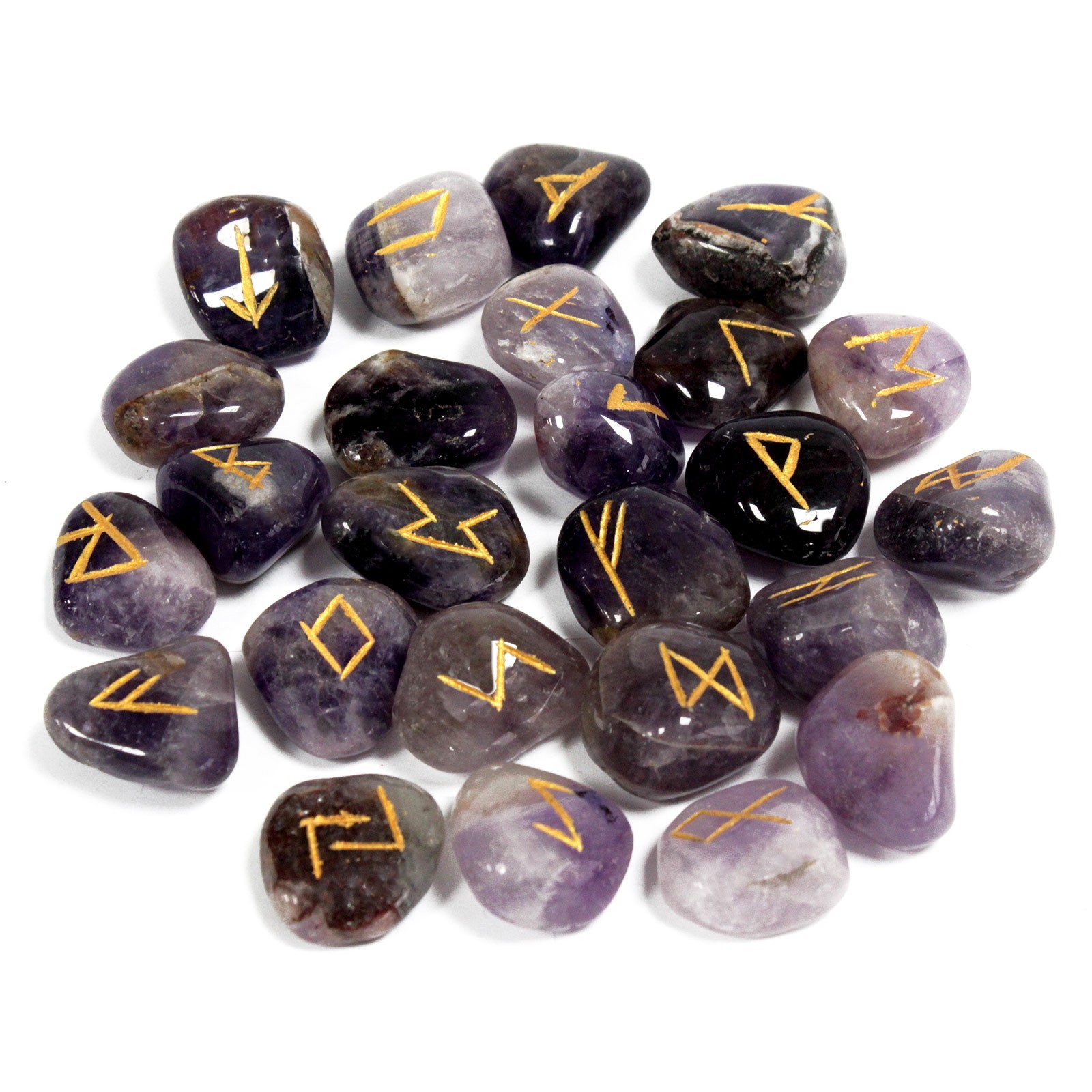 Indian Runes in Pouch - Amethyst  (Rune-35)
