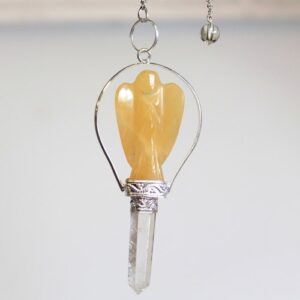 Angel Pendulum with Ring- Yellow Quartz  (SpecMP-50)