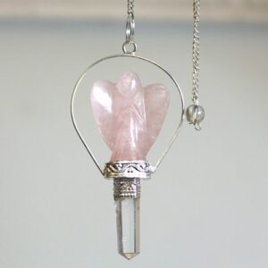 Angel Pendulum with Ring- Rose Quartz  (SpecMP-52)