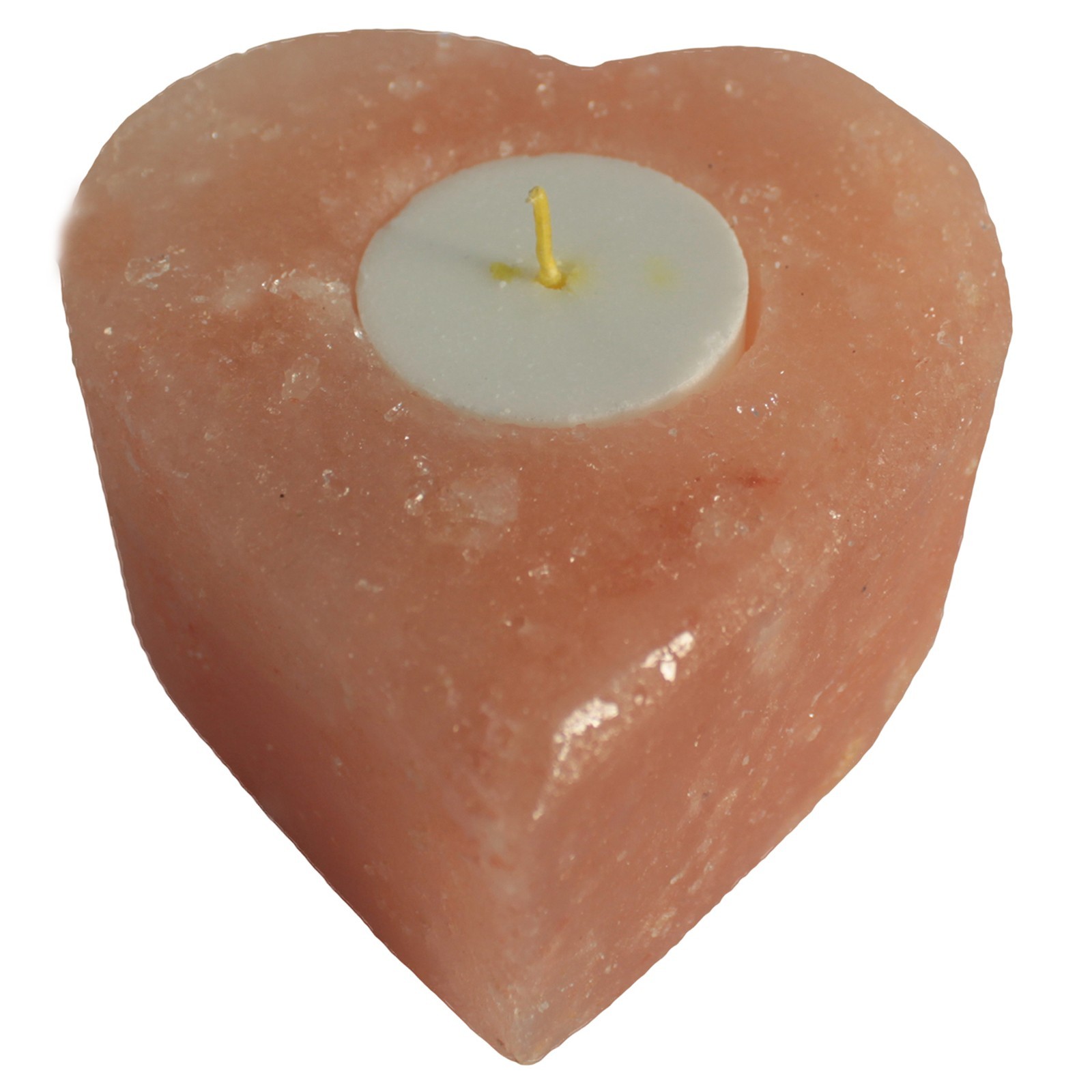 Salt Candle Holder - Med Heart  (QSalt-31)